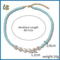 BABY BLUE HEISHI CHOKER W/ PEARLS