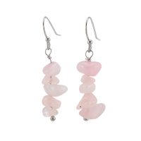DAINTY ROSE QUARTZ CHIP EARRINGS