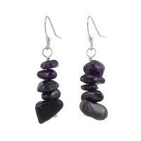 DAINTY OBSIDIAN CHIP EARRINGS