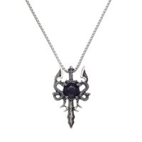 OBSIDIAN SWORD PENDANT W/ DRAGONS