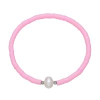 PASTEL PINK HEISHI BRACELET W/ PEARL