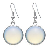1.5CM ROUND OPALITE HOOK EARRINGS
