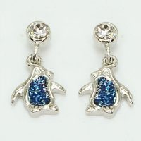 BLUE GLITTER PENGUIN W/ CRYSTAL