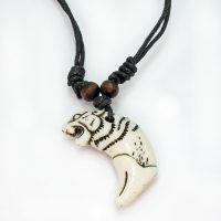 WHITE TIGER HEAD RESIN CHOKER
