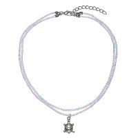 2 STRAND WINTER SKY TONE CHOKER W/ TURTLE