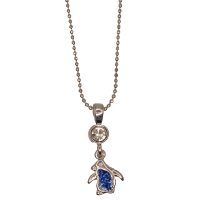 BLUE GLITTER PENGUIN W/ CRYSTAL TOP
