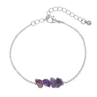 AMETHYST CHIP CHAIN BRACELET