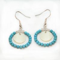 DYED HOWLITE HOOPS W/ SHELL