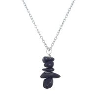 OBSIDIAN QUARTZ CHIP PENDANT