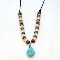 DYED HOWLITE BLOB W/ COLOURED COCONUT BEADS