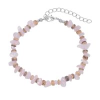 ROSE QUARTZ CHIP & COCONUT BEAD ANKLET