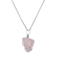 WIRE WRAP ROSE QUARTZ PENDANT