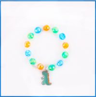 GREEN DINOSAUR BEADED BRACELET