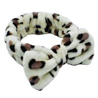 ANIMAL PRINT BOW FLEECE HEADBAND