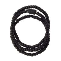 SET OF 3 BLK COCONUT BEAD BRACELETS W/ TOURMALINE