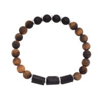 MATTE TIGER EYE & TOURMALINE BRACELET