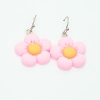 FIMO PINK DAISY EARRINGS
