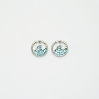 BLUE CRYSTAL WAVE EARRINGS