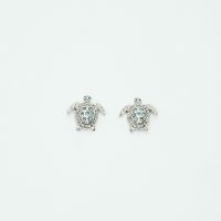 BLUE CRYSTAL TURTLE EARRINGS