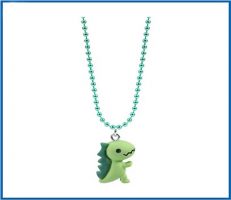FIMO CROC ON GREEN BALL CHAIN PENDANT