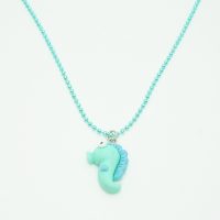 BLUE FIMO SEAHORSE NECKLACE