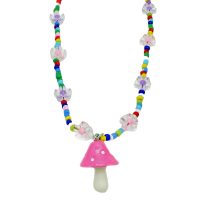 FAIRY GARDEN PENDANT W/ MUSHROOM & DAISYS