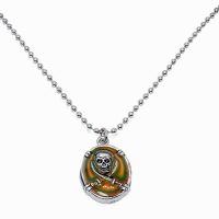 SKULL CROSSBONE OVAL MOOD BALLCHAIN CHOKER