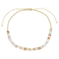 NATURAL HEISHI SHELL & ROPE ANKLET