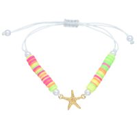 BRIGHT HEISHI BRACELET W/ PEARLS & GOLD STARFISH