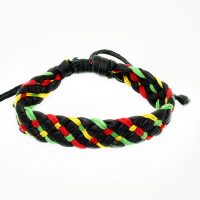GENUINE LEATHER RASTA BRACELET