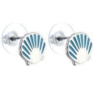 DAINTY BLUE CLAM EARRINGS