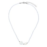 SEASHELL & PEARL CLEAR SEED BEAD CHOKER