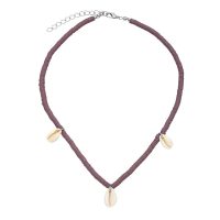 BROWN HEISHI CHOKER W/ PETITE COWRIE SHELLS
