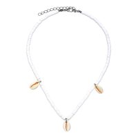 WHITE HEISHI CHOKER W/ PETITE COWRIE SHELLS