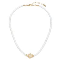 SHELL HEISHI CHOKER W/ NATURAL TURTLE