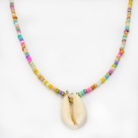 PASTEL RAINBOW COWRIE SHELL CHOKER