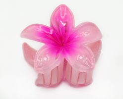 SMALL GLOSS PINK FRANJIPANI HAIR CLIP