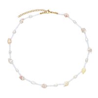 SEASHELL, PEARL & SEED BEAD CHOKER