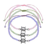 SET OF 3 PASTEL SEED BEAD BRACELETS W/ TURTLES