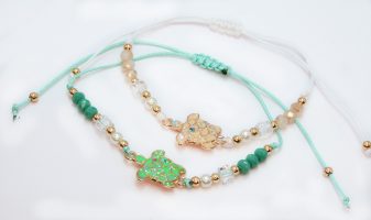 SET OF 2 AQUA & BEIGE GLITTER TURTLES