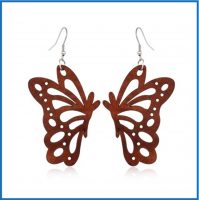 WOODEN BUTTERFLY EARRINGS