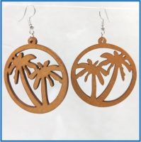 WOODEN PALM TREE EARRINGS