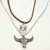 BULLS HEAD & COWBOY HAT CHOKER SET