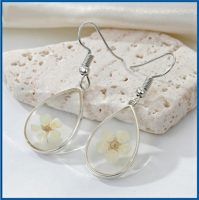 DRIED FLOWER TEARDROP EARRINGS