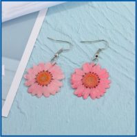 DRIED PINK DAISY EARRINGS