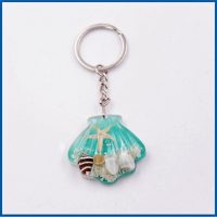 SEASHELL RESIN KEYRING WITH SHELLS INSIDE