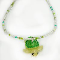 TURTLE GREEN SEED BEAD CHOKER