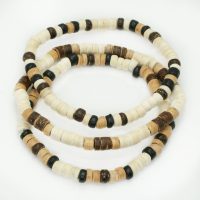 BEIGE COCONUT BEADED BRACELET SET