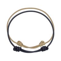 SET OF 2 BEIGE & BLK ROPE BRACELETS