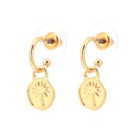 DAINTY GOLD PALM HOOP EARRINGS